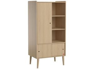 3456850124149 - Calicosy - Schrank mit 3 Türen und 3 Regalen mit Garderobe im Eiche Dekor - Retro