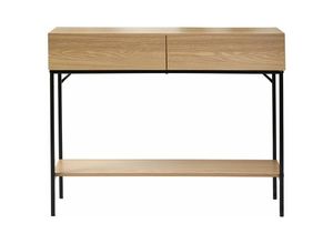 3456850133622 - Konsole mit 2 Schubladen und 1 Regalboden in Eichenoptik - L100cm - Holz - Calicosy