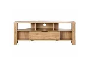 3456850134810 - Eck-TV-Möbel 1 Schublade Eiche Dekor - L120 cm - Holz - Calicosy