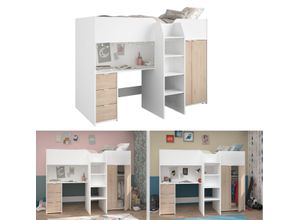 3480940295129 - Hochbett Tom - mit integriertem Schreibtisch und Kleiderschrank