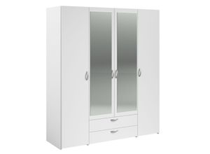 3480940296751 - Parisot Daily 3 Kleiderschrank 4-türig mit Spiegel weiss