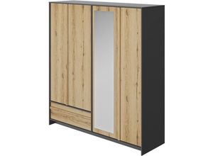 3483601076686 - Calicosy - Kleiderschrank 4 Türen und 1 Schublade mimizan L197 cm - Französische Herstellung