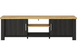 3483601083233 - TV-Board GAMI Sequoia Sideboards Gr B H T 200 cm x 60 cm x 45 cm schwarz TV-Lowboards Wohnzimmer-Programm in Landhaus- und Industrial-Dekor