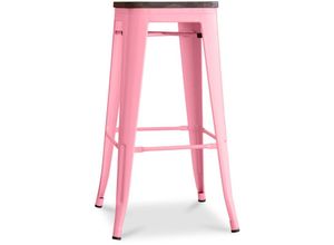 3486230638157 - Privatefloor - Stylix Hocker Holz 76cm - Metall Pink - Holz Eisen Metall Holz - Pink