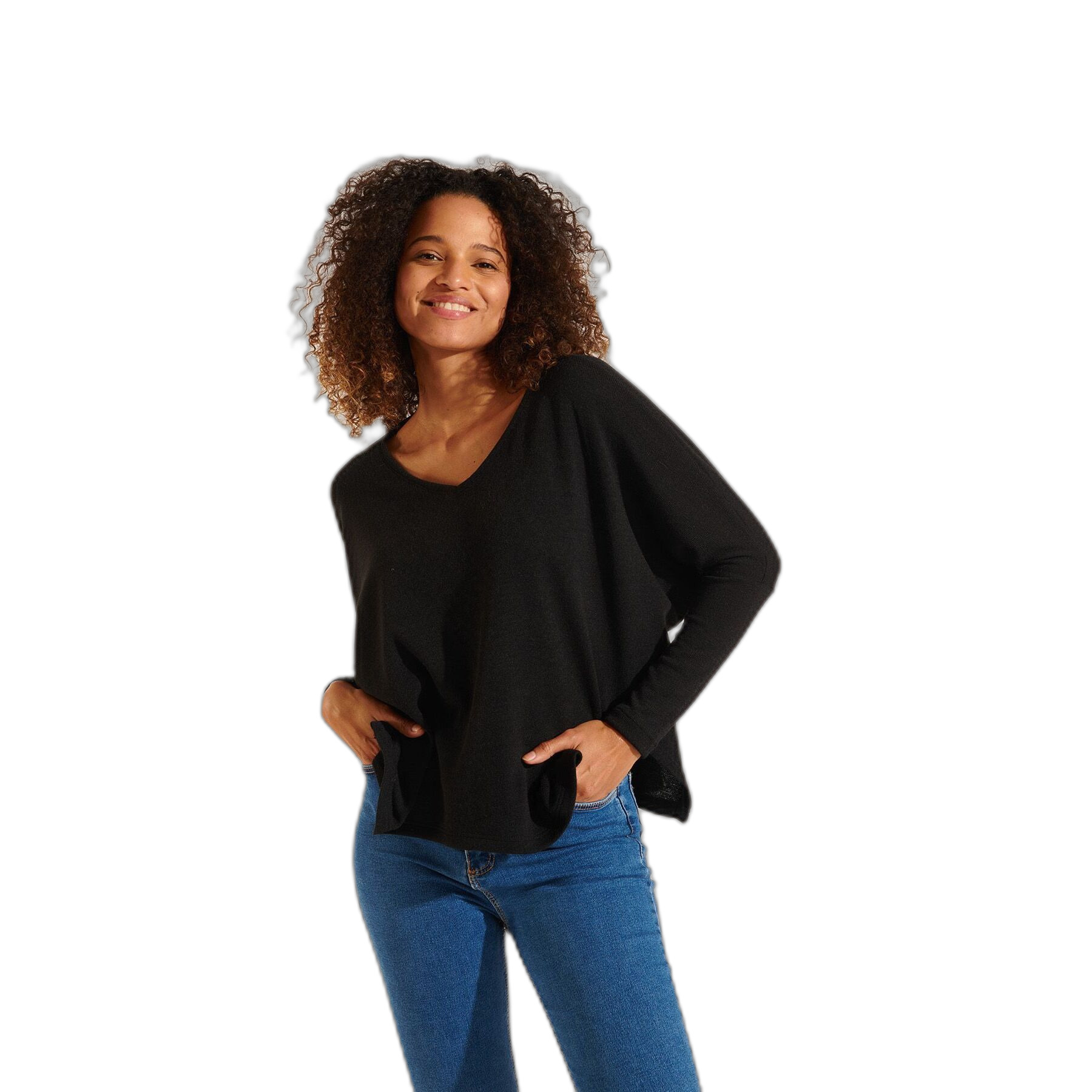 3500301216492 - Pullover mit V-Ausschnitt Damen Banana Moon Brians Playback