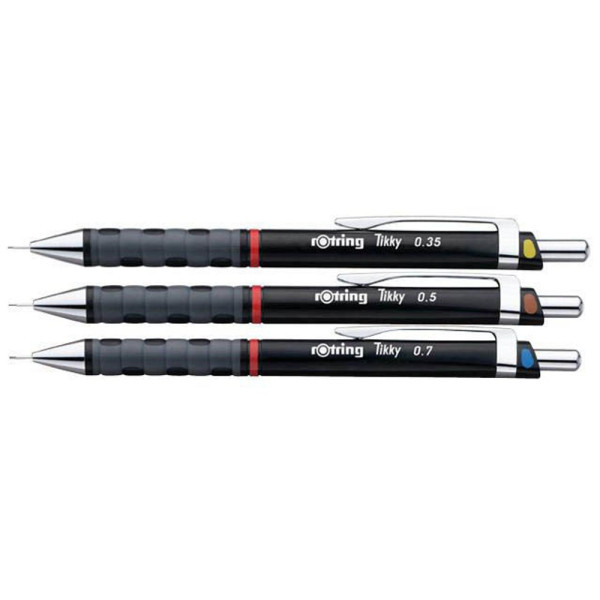 3501170801314 - Druckbleistift-Set Tikky S0801310 schwarz 035mm & 05mm & 07mm 3501170801314 rotring 3 Stück