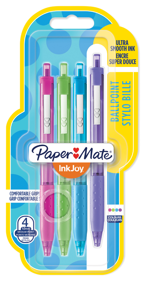 3501179565705 - Paper Mate InkJoy 300RT Retractable Kugelschreiber | mittlere Spitze (10 mm) | gemischte farben | 4 Stück