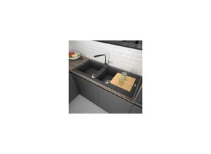 3512342840024 - Carea Cuisine&bain - Einbauspüle eole 2 Becken - Farbe - Schwarz - Schwarz