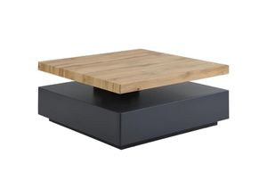 3517920920235 - Vente-unique - Couchtisch drehbar - 1 Schublade - mdf - Anthrazit & Holzfarben - kyria