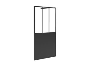 3517920985784 - Vente-unique - Duschtrennwand Seitenwand italienische Dusche Style Atelier - 120 x 200 cm - Schwarz matt - urbanik