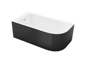 3517920987245 - Vente-unique - Eckbadewanne - 240L - 170 x 75 x 58 cm - Ecke Links - Schwarz matt - akina