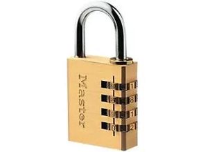 3520190193193 - 604EURD 4-Zahlen Zahlenschloss mit Aluminiumkörper mit Messing-Finish Gold 81 x 4 x 18 cm - Master Lock