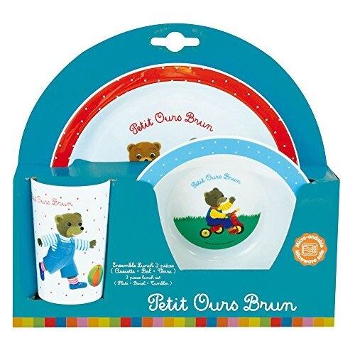 3524550054445 - Geschirrset Teller Schüssel Glas Kind Jemini Petit Ours Brun