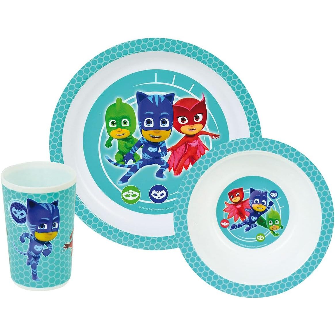 3524550062419 - Set mit Glas Schale Besteck und Teller Jemini Pyjamasques 3524550062419 - Set mit Glas Schale Besteck und Teller Jemini Pyjamasques