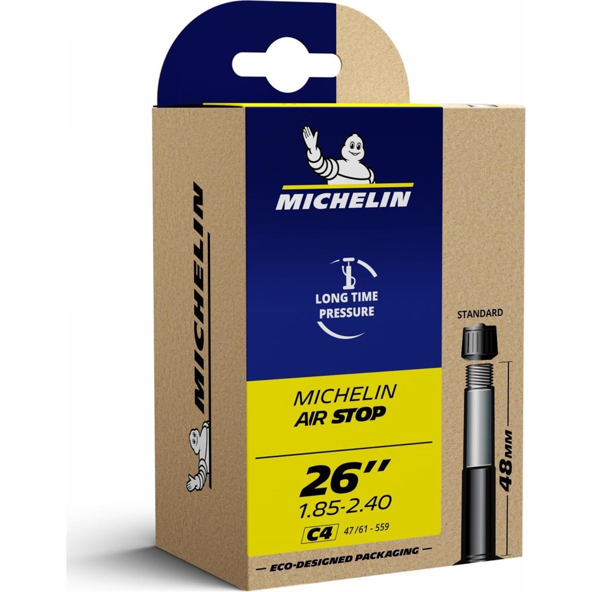 3528701916668 - Michelin 26 x 185 240 Schlauch mit 48mm Autoventil - Leistung und Zuverlässigkeit für Fahrräder