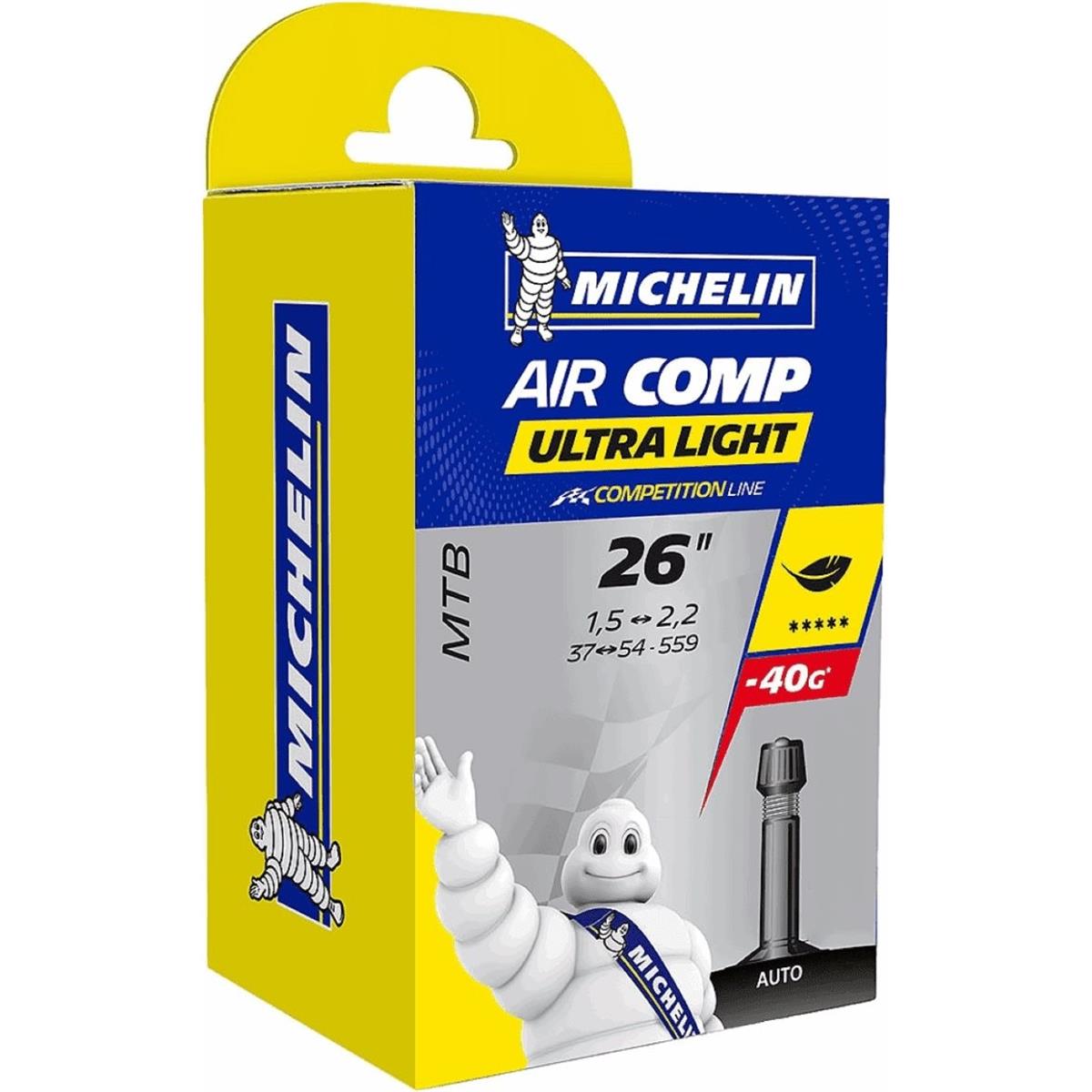 3528706969614 - Michelin 26 Ultralight Schlauch mit 40mm Presta-Ventil - Leicht und Zuverlässig 3528706969614 - Michelin 26 Ultralight Schlauch mit 40mm Presta-Ventil - Leicht und Zuverlässig