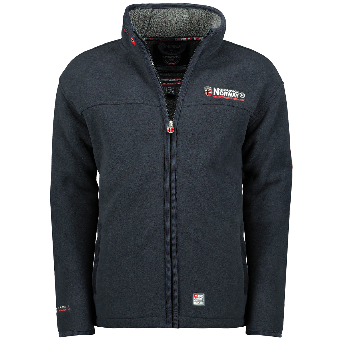 3543115585279 - Gestickter Baumwoll-Fleece mit Reißverschluss Geographical Norway Ubolt
