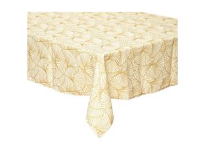 3560231541644 - Homemaison - Bedruckte Tischdecke Ginkgo - fleckabweisend ockergelb 140x240 cm - Atmosphera créateur dintérieur