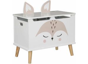 3560231624880 - Atmosphera - Kindertruhe Fuchs - Holz und Kiefer - weiß - 53x54 -5 cm créateur dintérieur