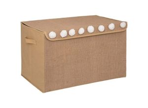 3560231626167 - Atmosphera Créateur Dintérieur - Kindertruhe - Jute und Pompons - 36x57 cm