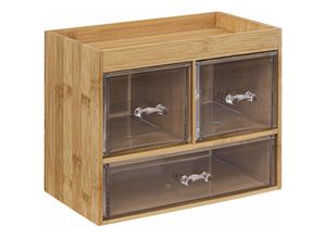 3560231641566 - 5five - Kosmetik-Organizer mit 3 transparenten Schubladen + Ablage