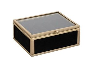 3560231642938 - Atmosphera Créateur Dintérieur - Schmuckkästchen Penelope - Metall und Samt - schwarz - 10x4 -2 cm