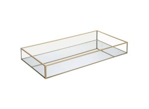 3560231643355 - Atmosphera Créateur Dintérieur - Tablett Subli - Metall und Glas - vergoldet - 40x5 cm