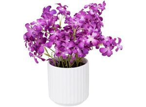 3560231660741 - Atmosphera Créateur Dintérieur - Künstliche violette Blumen - Keramiktopf - H27 cm