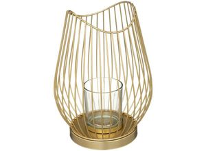 3560231662356 - Windlicht - Metalldraht - goldfarben - H23 cm - Atmosphera - Golden