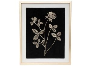 3560232560194 - Atmosphera - Wandbild mit Rahmen goldene Blume estera 40 x 50 cm