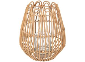 3560232581373 - Atmosphera Créateur Dintérieur - Teelicht Lour Metall und Rattan - H22 cm