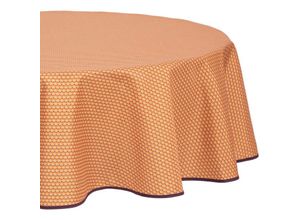 3560232590955 - Bedruckte fleckabweisende Tischdecke Luna terracotta-rosa - D180 cm Atmosphera Créateur Dintérieur