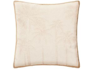 3560232591792 - Atmosphera Créateur Dintérieur - atmosphera Seav-Kissen mit bestickten Motiven – recycelte Baumwolle – Beige – 40 x 40 cm –