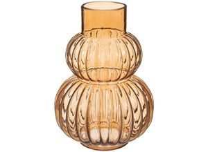 3560232601866 - Atmosphera Créateur Dintérieur - Vase Rivi Glas - bernsteinfarben - H25 cm