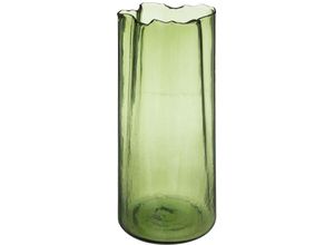 3560232602160 - Atmosphera - Blumenvase aus grünem Glas unregelmäßige Form 32 cm