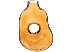 3560232602627 - Atmosphera Créateur Dintérieur - Vase Donut Glas - bernsteinfarben - H24 -5 cm