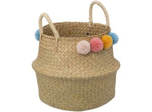 3560232749735 - Atmosphera - Kinderkorb Bulda mit Pompons 33x33x38 cm -  kids