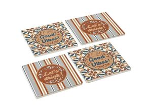 3560232762635 - Sg Secret De Gourmet - Untersetzer be vintage 10x10cm - 2 Modelle Let s drink x 2 und Good vibes x2 Mehrfarben