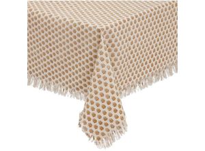 3560232808999 - Atmosphera Créateur Dintérieur - Tischdecke mit Fransen indie ethnische Muster 100% Baumwolle 150 x 250 cm