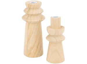 3560232865619 - Atmosphera Créateur Dintérieur - Set aus 2 kerzenhaltern uma holz h235cm - Atmosphera