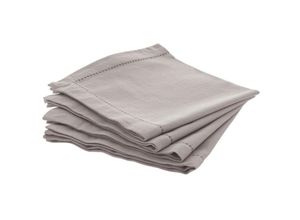 3560234496590 - 4er-Set Servietten Chambray - hellgrau 40 × 40 cm - Atmosphera créateur dintérieur