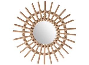 3560234501331 - Atmosphera Créateur Dintérieur - Spiegel Soleil - Rattan - D30 cm