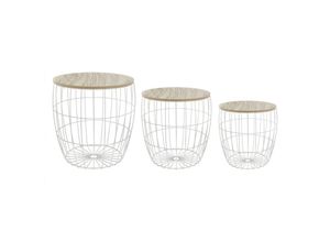 3560234529892 - Atmosphera - Set aus 3 Kaffeetischen mit Stauraum Couchtisch Beistelltisch Metalltisch