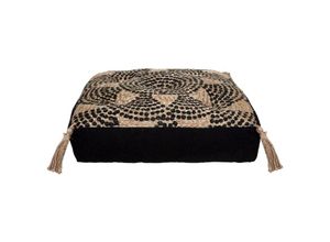 3560237544816 - Bodenkissen Mandala aus Jute 38x38 cm - Atmosphera - Schwarz