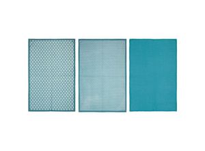 3560237545257 - 3er-Set Küchentücher - bedruckt - Baumwolle - entenblau - 45x70 cm - Atmosphera créateur dintérieur