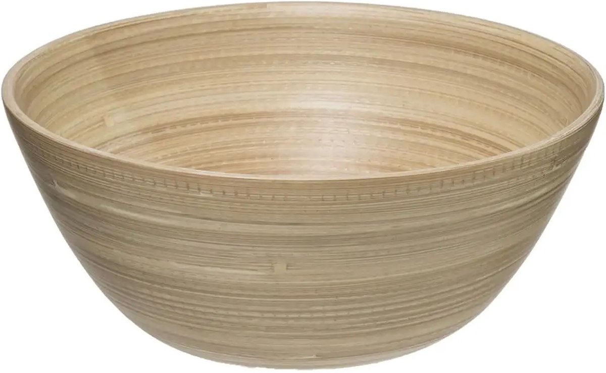 3560237556994 - - Salatschüssel Servierplatte - Bambus - beige- D25 cm