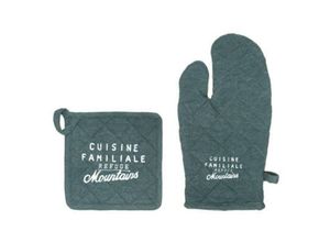 3560237581538 - Atmosphera - Handschuh und Topflappen Wild - Baumwolle - entenblau Blaugrün