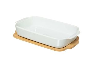 3560237587851 - Rechteckige eckige schale 40x22cm seramik weiß - weiß - 5five