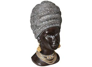 3560237589480 - Atmosphera Créateur Dintérieur - Statuette Kopf einer afrikanischen Frau - schwarz - H27 -5 cm