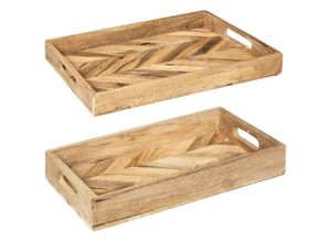 3560237589824 - Set - bestehend aus 2 Tabletts Wild - Mangoholz - Atmosphera créateur dintérieur